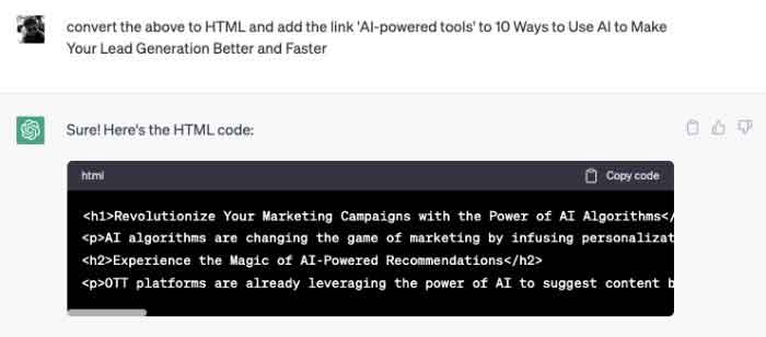 Convert Post to HTML and Add Internal Links
