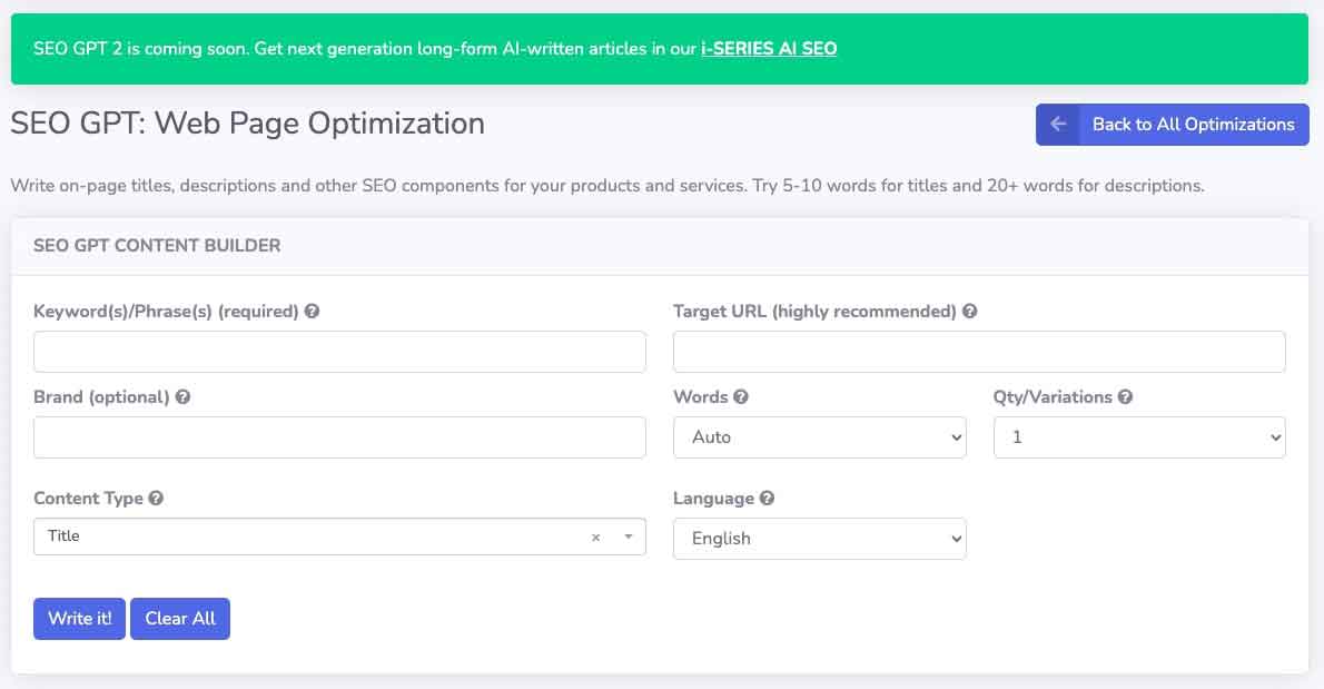 Diverse Content Types for Comprehensive Optimization