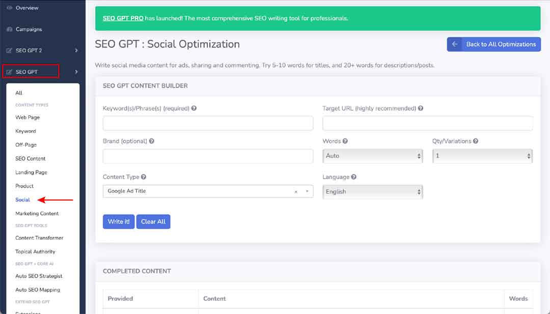 SEO GPT Social