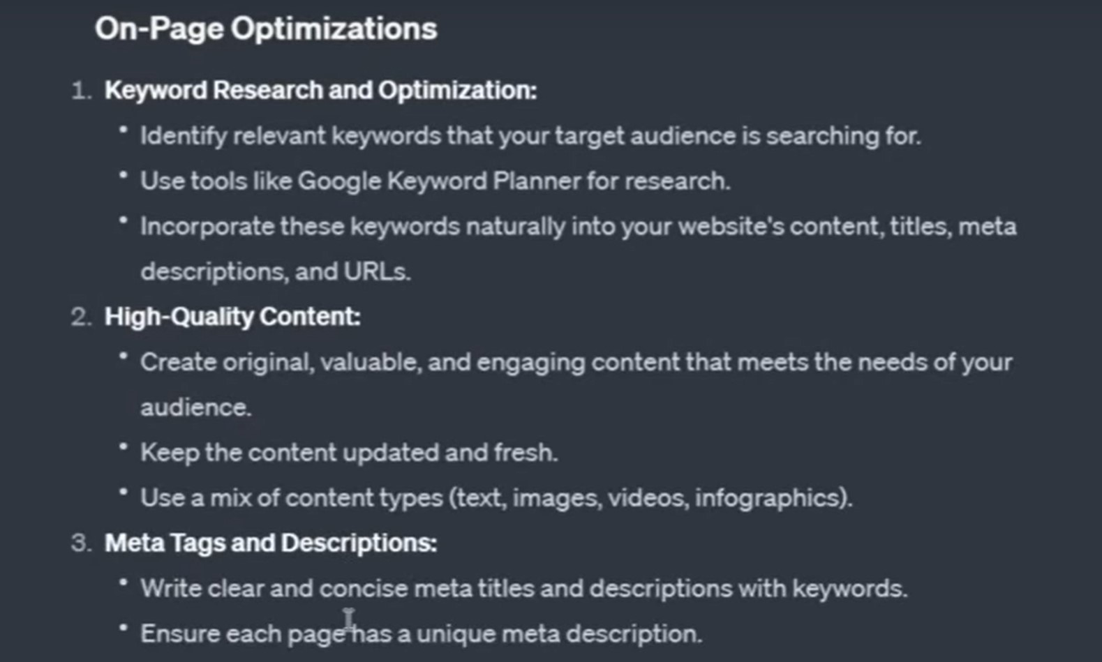 On-Page SEO Optimization